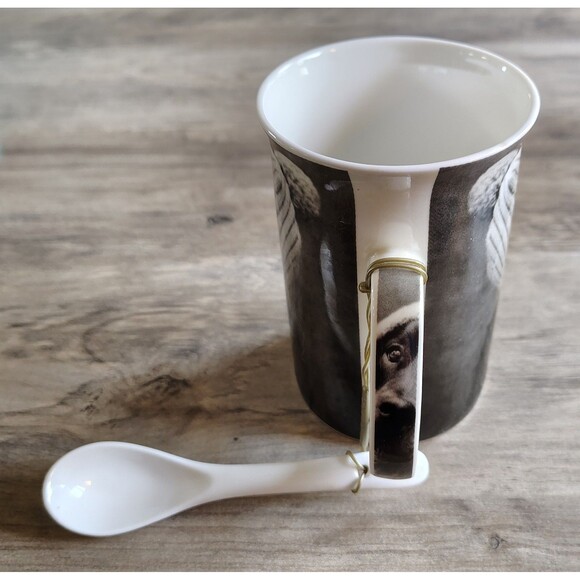 ND Exclusive Dog In Hat Mug With Attached Spoon Collectible Coffee Cup - Picture 6 of 7